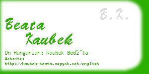 beata kaubek business card